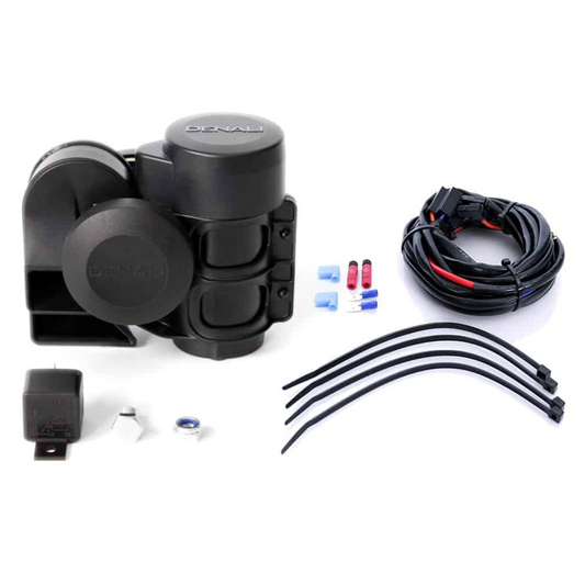 Denali SoundBomb Compact Dual-Tone Motorcycle Air Horn Kit with Harness